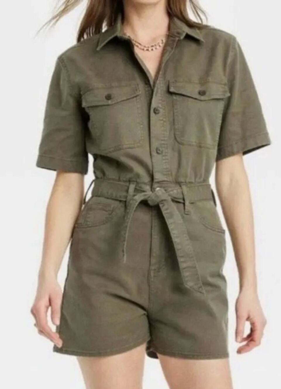 Universal Thread Army Green Romper - Size 12 - NEW